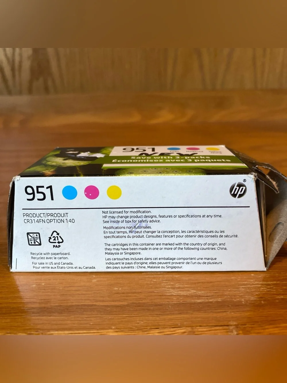 HP Genuine Original Ink 951 Cyan Magenta Yellow 3 Pack Open Box Exp 10/27
